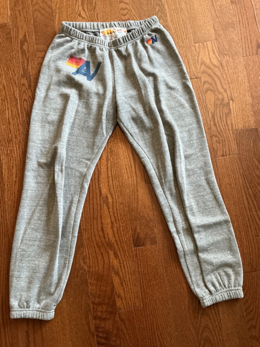 Aviator Nation logo sweatpants in heather grey: Large